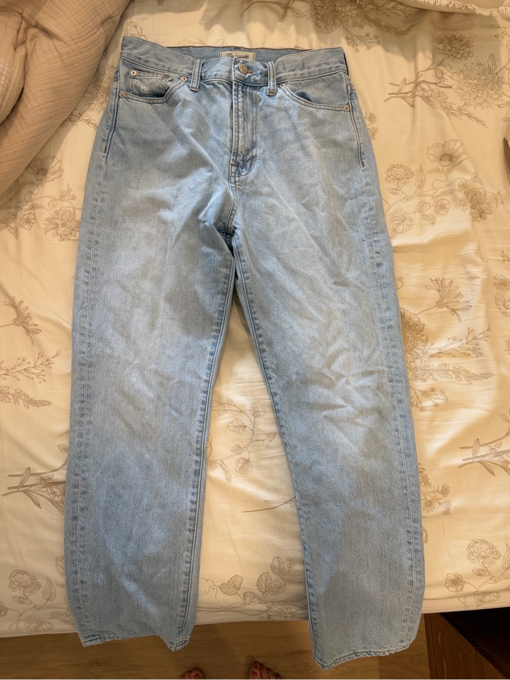 Madewell Straight Leg Light Blue High-Rise Jeans